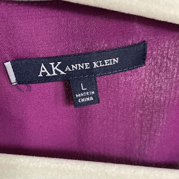 Anne Klein Purple Ruffle Button Front Sleeveless Top Large - Picture 5 of 12